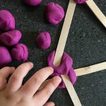 Stick shapes made out of sticks and play dough