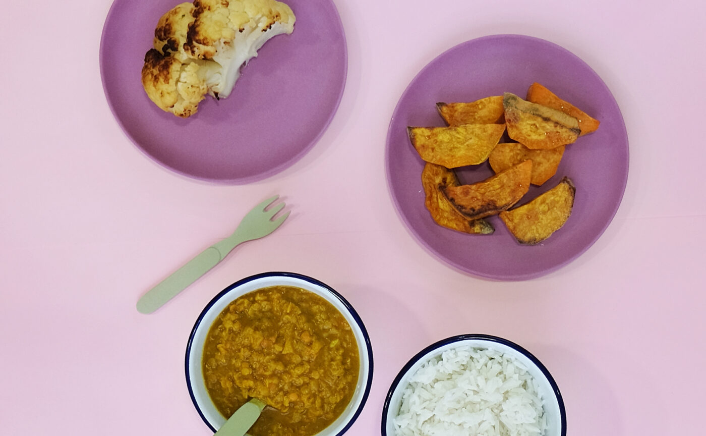 Sweet potato dhal with coconut rice