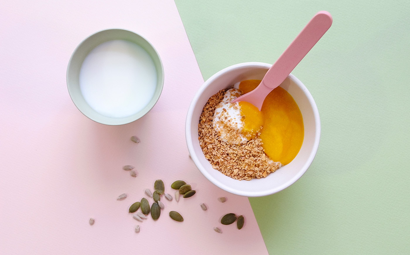 Apricot and vanilla compote with handmade granola and yoghurt