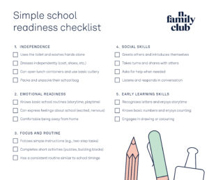 Simple school readiness checklist